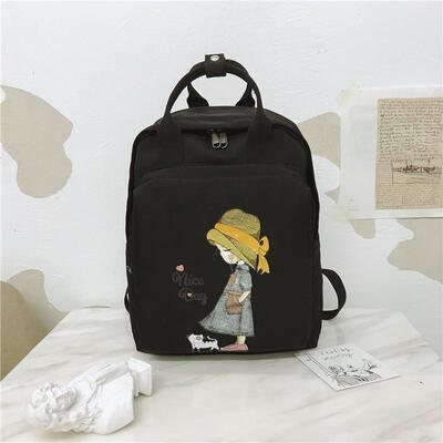 

Women Backpack Retro Cartoon Printing Nylon Waterproof Shoulder Bags School Backpacks For Teenage Travel Backpack