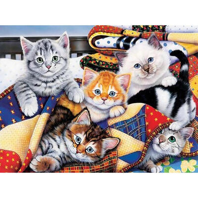 

5D DIY Full Drill Diamond Painting Cats Family Cross Stitch Embroidery Kits