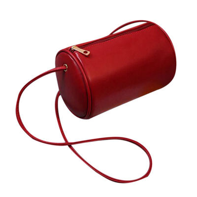 

Women Bag 2019 New Fashion Girls Casual Simple Solid Color Shoulder Messenger Cylindrical Versatile Buckle Strap Handbag
