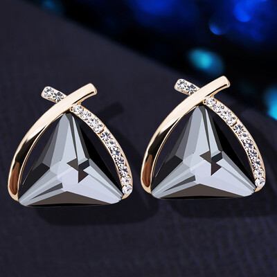

925 silver earrings ladies wild personality temperament crystal earrings atmospheric earrings