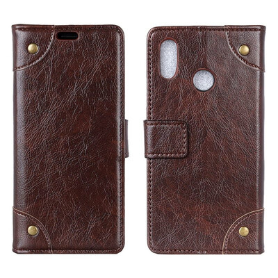 

MOONCASE Millet Mi 8 copper buckle nappa leather case - coffee
