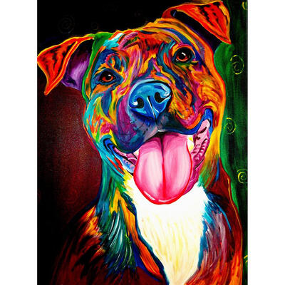 

5D DIY Full Drill Square Diamond Painting Color Dog Cross Stitch Embroidery