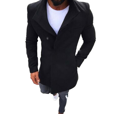 

Gobestart Fashion Mens Winter Warm Slim Fit Trench Coat Jacket Long Sleeve Outwear Top