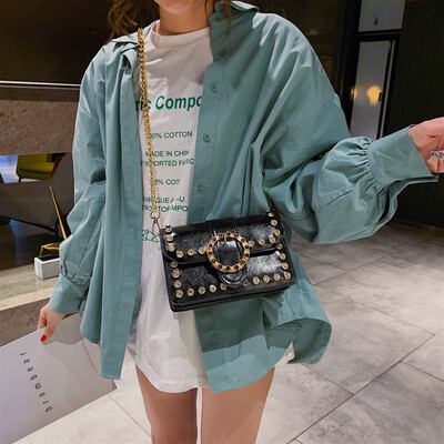 

Elegant Female Diamond Flap Square Bag 2019 New Quality PU Leather Womens Designer Handbag Lock Chain Shoulder Messenger Bag