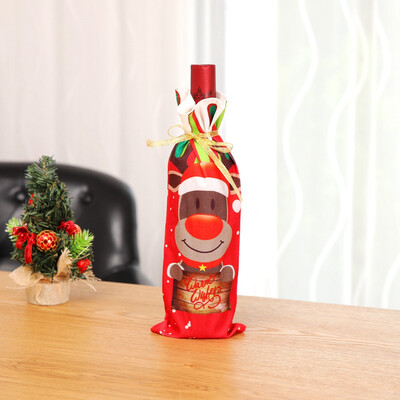 

Tailored Red Wine Bag Wine Bottle Set Home Table Decoration Christmas Party Supplies