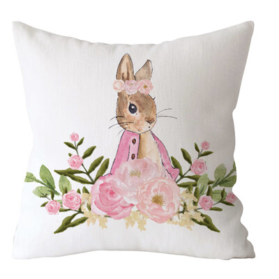 

〖Follure〗Easter Rabbit Print Pillow Case Polyester Sofa Car Cushion Cover Home Decor