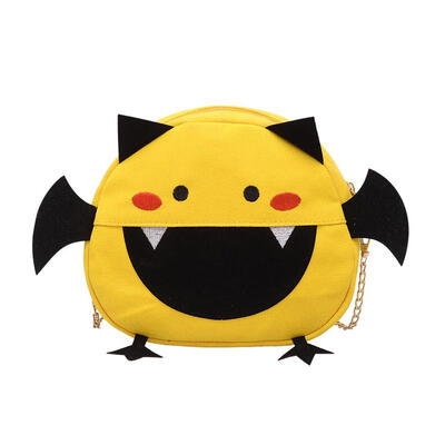 

Cute Smile Bat Shaped Shoulder Handbags Women Chain Canvas Crossbody Bags