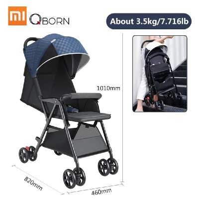 

Xiaomi QBORN Lightweight Folding Stroller Baby Stroller Adjustable Angle Quick Wash 3 Stage Waterproof Canopy Universal Baby Foldi