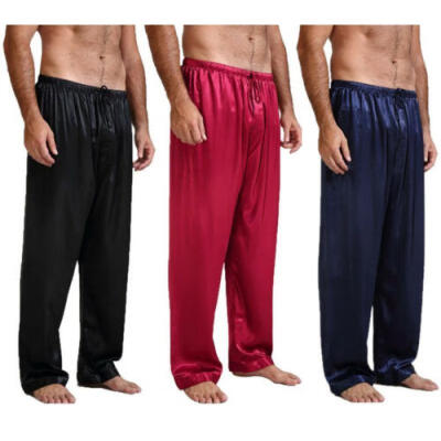 

Mens Classic Satin Pajamas Sleepwear Pyjamas Pants Sleep Bottoms -XL