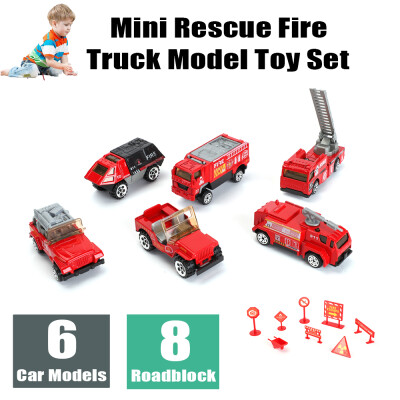 

Mini Rescue Fire Engine Emergency Truck Model Toy Set Vehicle Models with Accessories