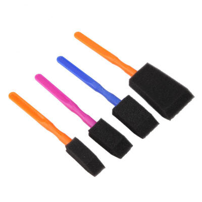 

Greensen 4 PCS Durable&Beautiful Sponge Foam Brush with Quality Plastic Handle for Young Artists