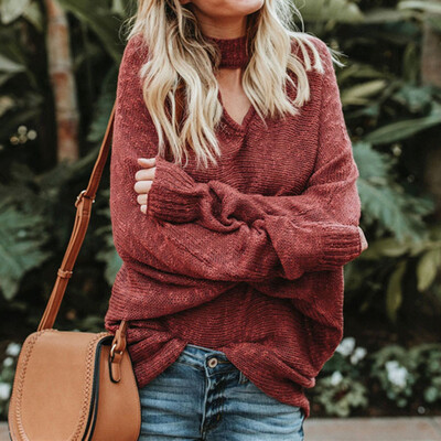 

Nomeni Women Long Sleeve Winter sweatershirt Loose Solid Sweater