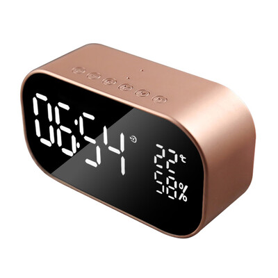 

LED Alarm Clock with FM Radio Wireless Bluetooth Speaker Support Aux TF for Office Bedroom