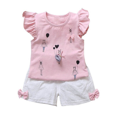 

Baby Girl Clothes Summer Set Cotton Newborn Girls Set Infant Clothing T-shirtShorts Outfit Toddler Kids Suits 0-2T