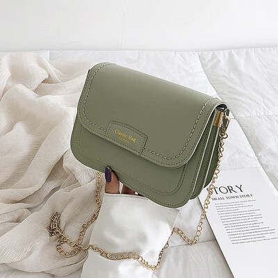 

Small fresh casual wild shoulder bag female 2019 summer new texture simple fashion letter chain messenger bag