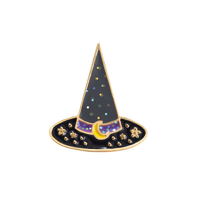 

Unique Jar Witch Hat Enamel Brooch Unisex Shirt Bag Badge Halloween Gift