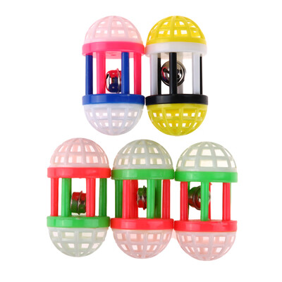 

5pcs Pet Dog Cat Training Sound Toy Colorful Plastic Chew Dumbbell Bell