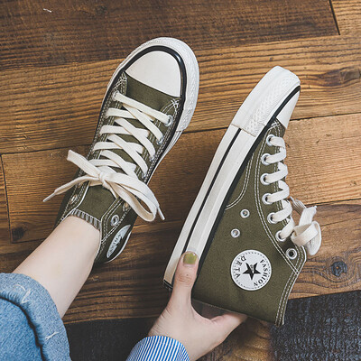 

High-top canvas shoes female Korean version 2019 tide shoes autumn new board shoes ulzzang Joker retro student autumn shoes