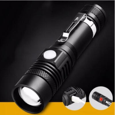 

Outdoor Aluminum Alloy Zooming LED Flashlight Ultrabright USB Rechargeable Torch Portbale Flashlights