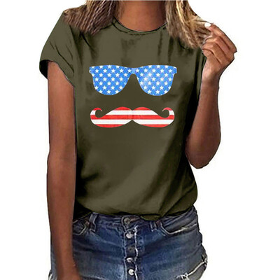 

Starmoon Women Girls Plus Size Lips Print Shirt Short Sleeve T Shirt Blouse Tops