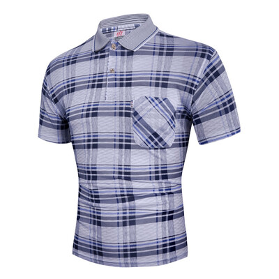 

Toponeto Mens Summer Slim Fit Turn-down Collar Shirt Short Sleeve Pocket Top Blouse