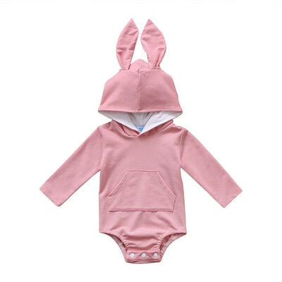 

Easter Newborn Kids Baby Girl Boy Bunny Hooded Romper Cotton Outfit Bodysuit