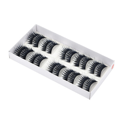

〖Follure〗10 Pairs Thick Long Cross Party False Eyelashes Multicolor Band Fake Eye Lashes