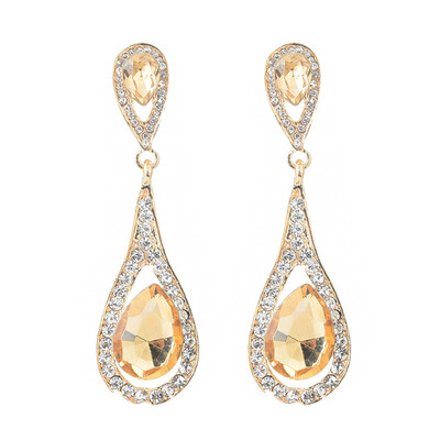 

Women Long Rhinestones Drop Pendant Earrings Fashion Hollow Eardrop Jewelry