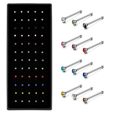 

Stainless Steel Nose Rings Hoop Nose Stud CZ Piercing for Women Men Hoop Cartilage Tragus Ear Piercing Set