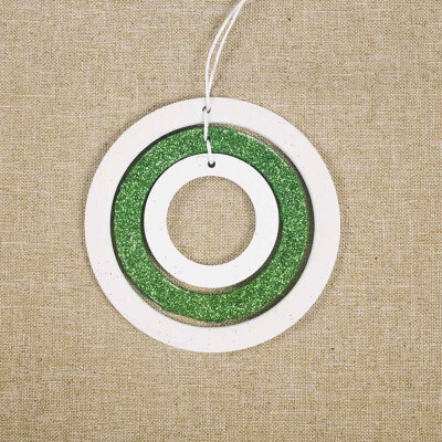 

Colorful Multi Type Christmas Wooden Gold Powder Ring Pendants