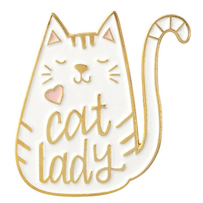 

Black White Dog Mom Cat Lady Enamel Pin Metal Badges Cartoon Animal Brooches & Pins Lapel Pin Bag Clothes Jewelry