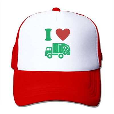 

Fdreattyuny I Heart Love Garbage Truck Fashion Baseball Cap for Men&Women Adjustable Mesh Trucker Hat