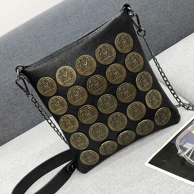 

Tailored Unisex Fashion Metallic Dot Shoulder Bag Leather Chain Crossbody Bag Handle Bags