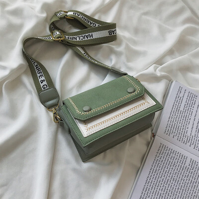 

Qiao Bani 2019 new Korean chic fashion early autumn matte hit color ribbon small square bag shoulder diagonal female bag