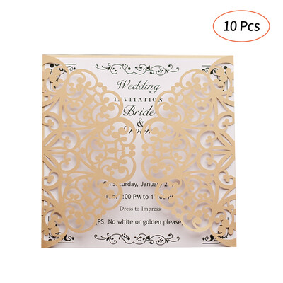

Pearl Paper Hollow Invitation Cards Set for Wedding Birthday Party 10pcs Invitation Holders 10pcs Inner Sheets 10pcs Envelope