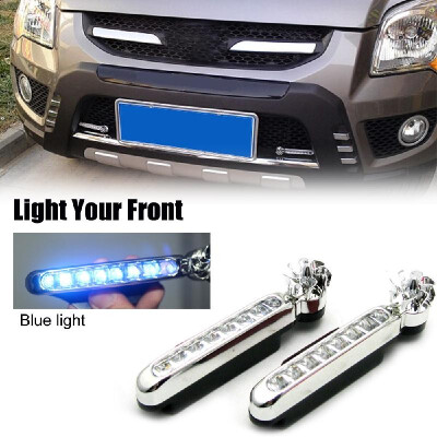 

2Pcs Car Daytime Running Light 8 Leds Wind Energy Powered Fog Lamp Auto Universal Waterproof Exterior Light