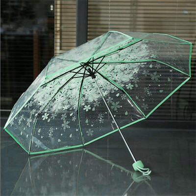 

Siaonvr Transparent Clear Umbrella Cherry Blossom Mushroom Apollo Sakura Umbrella Blue