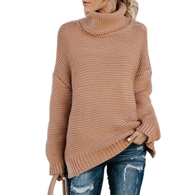 

Autumn winter slim solid sweaters women&pullovers long sleeve casual sweater Turtleneck Loose Long Sleeve Warm Sweater