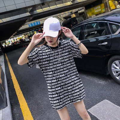 

Basic Short Sleeves O-Neck Long T-Shirt Dress For Women