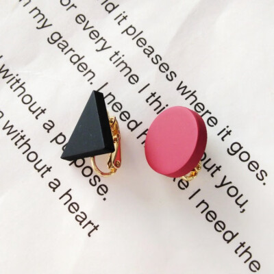 

Women Clip Earrings Ethnic Style Retro Simple Geometric Wild Jewelry Colorful Stud Ear Clips Earrings Modern Jewelry Gifts