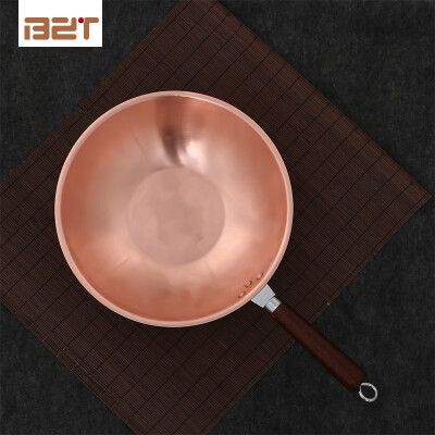 

Thick copper frying pan gas copper frying pan solid wood handle copper frying pan thickening hot stir fry