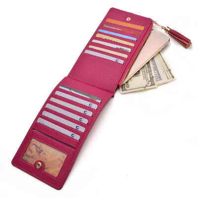 

Tailored 2017 new lady multi-card long section double zipper multi-purpose wallet BK