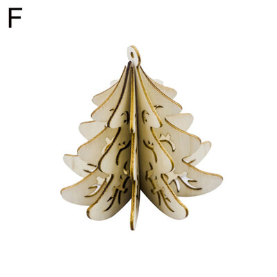 

5Pcs Christmas Wood Hanging Ornament Star Ball Bell Angel Xmas Tree Party Decor