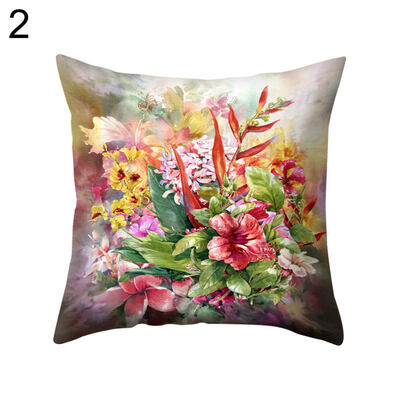 

Fresh Flower Throw Pillow Case Cushion Cover Sofa Bed Car Cafe Office Decoration