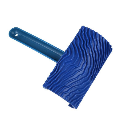 

Blue Wood Grain Rubber Paint Roller DIY Painting Grain Tool Wood Grain Pattern Paint Roller with Handle