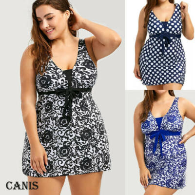 

Plus Size Women One Piece Print Monokini Bikini Padded Swimwear Beach Swimsuit