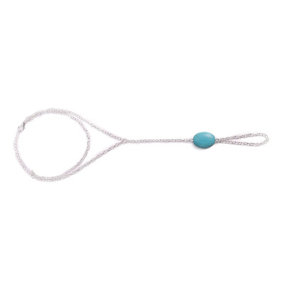 

1 Pcs Full Handmade Wear Beads Natural Turquoise Lady Bracelet Finger Chain New