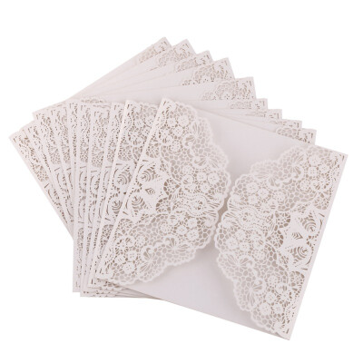 

White 10pcs Vertical Laser Cut Butterfly Invitations Cards Kits for Wedding Bridal Shower Birthday Anniversary Party