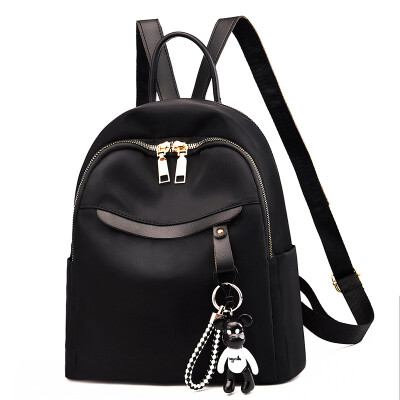 

Shoulder bag female 2019 new Korean casual wild multi-function backpack bear pendant zipper shoulder bag