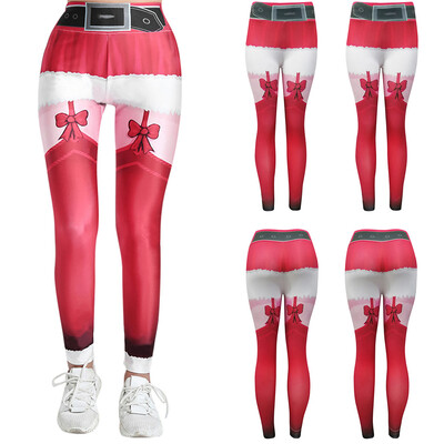 

Tailored Women Christmas Print High Waist Leggings Fitness Sports Running Athletic Pants